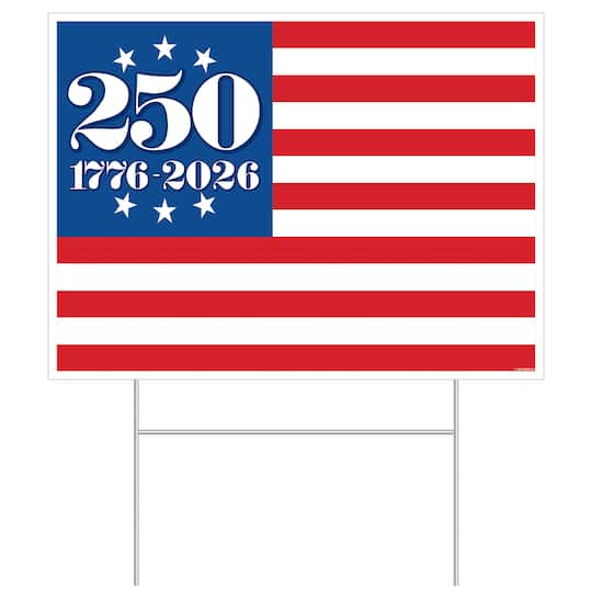 Beistle 11.5" x 15.5" Semiquincentennial Plastic Yard Sign
